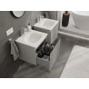 Mexen Rivel bathroom cabinet 50 cm with Vela washbasin, 1 drawer, grooved, grey matt/white matt - 91A20-05047-1-BF62-W23M01