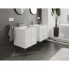 Mexen Rivel bathroom cabinet 50 cm with Otis washbasin, 2 drawers, grooved, white mat - 91A20-05047-2-BFF01-W18M01