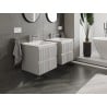 Mexen Rivel 50 cm Bathroom Cabinet with Sink Otis, 2 Drawers, Ribbed, Gray Matte/White Matte - 91A20-05047-2-BFF62-W18M01