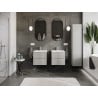 Mexen Rivel 50 cm Bathroom Cabinet with Sink Otis, 2 Drawers, Ribbed, Gray Matte/White Matte - 91A20-05047-2-BFF62-W18M01