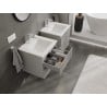 Mexen Rivel 50 cm Bathroom Cabinet with Sink Otis, 2 Drawers, Ribbed, Gray Matte/White Matte - 91A20-05047-2-BFF62-W18M01