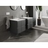Mexen Rivel bathroom cabinet 50 cm with sink Otis, 2 drawers, grooved, graphite matte/white matte - 91A20-05047-2-BFF66-W18M01