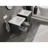 Mexen Rivel bathroom cabinet 50 cm with Otis sink, 2 drawers, fluted, graphite matte/white matte - 91A20-05047-2-BFF66-W18M01