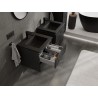 Mexen Rivel 50 cm Bathroom Cabinet with Otis Sink, 2 Drawers, Fluted, Matte Black - 91A20-05047-2-BFF71-W18M71