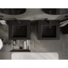 Mexen Rivel 50 cm Bathroom Cabinet with Otis Sink, 2 Drawers, Fluted, Matte Black - 91A20-05047-2-BFF71-W18M71