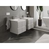 Mexen Rivel bathroom cabinet 50 cm with Vela sink, 2 drawers, grooved, grey matt/white matt - 91A20-05047-2-BFF62-W23M01