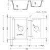 Mexen Carlos granite sink 1.5-bowl 582 x 475 mm, gray, golden siphon - 6518581500-71-G