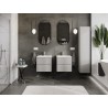 Mexen Rivel 50 cm bathroom cabinet with Vela sink, 2 drawers, grooved, gray matte/white matte - 91A20-05047-2-BFF62-W23M01