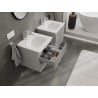 Mexen Rivel 50 cm bathroom cabinet with Vela sink, 2 drawers, grooved, gray matte/white matte - 91A20-05047-2-BFF62-W23M01