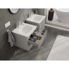 Mexen Rivel bathroom cabinet 50 cm with Vela sink, 2 drawers, grooved, grey matt/white matt - 91A20-05047-2-BFF62-W23M01