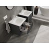 Mexen Rivel 50 cm Bathroom Cabinet with Vela Sink, 2 Drawers, Fluted, Matte Graphite/Matte White - 91A20-05047-2-BFF66-W23M01