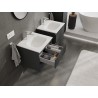 Mexen Rivel bathroom cabinet 50 cm with Vela sink, 2 drawers, fluted, graphite mat/white mat - 91A20-05047-2-BFF66-W23M01