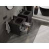 Mexen Rivel bathroom cabinet 50 cm with Vela sink, 2 drawers, ribbed, matte black - 91A20-05047-2-BFF71-W23M71