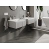 Mexen Rivel 60 cm bathroom cabinet with Otis sink, 1 drawer, grooved, gray matte/white matte - 91A20-06023-1-BF62-W18M01