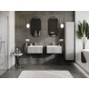 Mexen Rivel 60 cm bathroom cabinet with Otis sink, 1 drawer, grooved, gray matte/white matte - 91A20-06023-1-BF62-W18M01