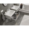 Mexen Rivel bathroom cabinet 60 cm with Otis sink, 1 drawer, grooved, grey matte/white matte - 91A20-06023-1-BF62-W18M01