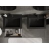 Mexen Rivel 60 cm bathroom cabinet with Otis sink, 1 drawer, fluted, matte black - 91A20-06023-1-BF71-W18M71