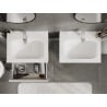 Mexen Rivel bathroom cabinet 60 cm with Vela sink, 1 drawer, fluted, white matt - 91A20-06023-1-BF01-W23M01