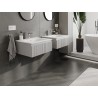 Mexen Rivel bathroom cabinet 60 cm with sink Vela, 1 drawer, fluted, matte gray/white matte - 91A20-06023-1-BF62-W23M01
