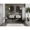 Mexen Rivel bathroom cabinet 60 cm with sink Vela, 1 drawer, fluted, matte gray/white matte - 91A20-06023-1-BF62-W23M01