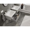Mexen Rivel bathroom cabinet 60 cm with sink Vela, 1 drawer, fluted, matte gray/white matte - 91A20-06023-1-BF62-W23M01