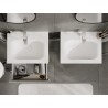 Mexen Rivel bathroom cabinet 60 cm with sink Vela, 1 drawer, fluted, matte gray/white matte - 91A20-06023-1-BF62-W23M01