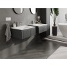 Mexen Rivel bathroom cabinet 60 cm with Vela sink, 1 drawer, ribbed, matte graphite/white matte - 91A20-06023-1-BF66-W23M01