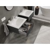 Mexen Rivel bathroom cabinet 60 cm with Vela sink, 1 drawer, ribbed, matte graphite/white matte - 91A20-06023-1-BF66-W23M01