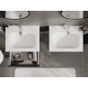 Mexen Rivel bathroom cabinet 60 cm with Vela sink, 1 drawer, ribbed, matte graphite/white matte - 91A20-06023-1-BF66-W23M01