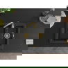 Mexen Carlos 1.5-compartment granite sink 582 x 475 mm, Black/Silver metallic, siphon Gold - 6518581500-73-G
