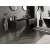 Mexen Rivel bathroom cabinet 60 cm with Vela washbasin, 1 drawer, fluted, black matte - 91A20-06023-1-BF71-W23M71