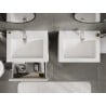 Mexen Rivel bathroom cabinet 60 cm with Otis sink, 2 drawers, fluted, white matt - 91A20-06047-2-BFF01-W18M01