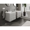 Mexen Rivel 60 cm Bathroom Cabinet with Otis Sink, 2 Drawers, Grooved, Gray Matte/White Matte - 91A20-06047-2-BFF62-W18M01