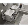 Mexen Rivel 60 cm Bathroom Cabinet with Otis Sink, 2 Drawers, Grooved, Gray Matte/White Matte - 91A20-06047-2-BFF62-W18M01