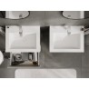 Mexen Rivel 60 cm Bathroom Cabinet with Otis Sink, 2 Drawers, Grooved, Gray Matte/White Matte - 91A20-06047-2-BFF62-W18M01