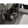 Mexen Rivel 60 cm Bathroom Cabinet with Otis Sink, 2 Drawers, Grooved, Black Matte - 91A20-06047-2-BFF71-W18M71