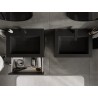 Mexen Rivel 60 cm Bathroom Cabinet with Otis Sink, 2 Drawers, Grooved, Black Matte - 91A20-06047-2-BFF71-W18M71