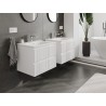 Mexen Rivel bathroom cabinet 60 cm with Vela washbasin, 2 drawers, grooved, white matte - 91A20-06047-2-BFF01-W23M01