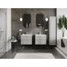Mexen Rivel bathroom cabinet 60 cm with Vela sink, 2 drawers, fluted, grey matt/white matt - 91A20-06047-2-BFF62-W23M01