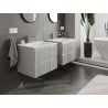 Mexen Rivel bathroom cabinet 60 cm with Vela sink, 2 drawers, fluted, grey matt/white matt - 91A20-06047-2-BFF62-W23M01