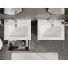 Mexen Rivel 60 cm bathroom cabinet with Vela sink, 2 drawers, fluted, gray matte/white matte - 91A20-06047-2-BFF62-W23M01