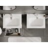 Mexen Rivel bathroom cabinet 60 cm with Vela sink, 2 drawers, fluted, grey matt/white matt - 91A20-06047-2-BFF62-W23M01