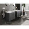 Mexen Rivel bathroom cabinet 60 cm with sink Vela, 2 drawers, grooved, graphite matt/white matt - 91A20-06047-2-BFF66-W23M0