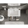 Mexen Rivel bathroom cabinet 70 cm with Otis sink, 1 drawer, fluted, gray matte/white matte - 91A20-07023-1-BF62-W18M01