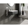 Mexen Rivel 70 cm Bathroom Cabinet with Vela Sink, 1 Drawer, Grooved, Matte Graphite/Matte White - 91A20-07023-1-BF66-W23M01