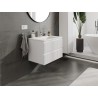 Mexen Rivel 70 cm bathroom cabinet with sink Otis, 2 drawers, fluted, white matte - 91A20-07047-2-BFF01-W18M01