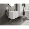 Mexen Rivel bathroom cabinet 70 cm with Vela washbasin, 2 drawers, grooved, white matte - 91A20-07047-2-BFF01-W23M01