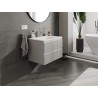 Mexen Rivel bathroom cabinet 70 cm with Vela sink, 2 drawers, fluted, gray matte/white matte - 91A20-07047-2-BFF62-W23M01