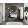 Mexen Rivel 80 cm bathroom cabinet with Otis sink, 1 drawer, grooved, white matte - 91A20-08023-1-BF01-W18M01