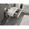 Mexen Rivel bathroom cabinet 80 cm with Otis sink, 1 drawer, grooved, white matt - 91A20-08023-1-BF01-W18M01